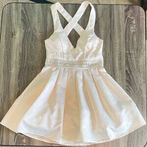 Trixxi Champagne Satin Dress 5 Juniors